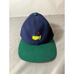Vintage American Needle Masters Golf Navy Blue Green Bill Fitted Hat Large